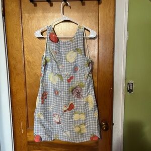 Blue Urban Outfitters Charlotte Linen Printed Shift Dress